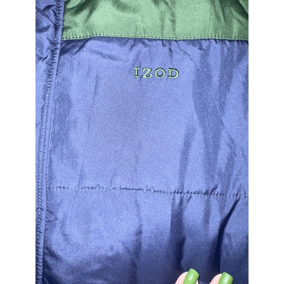 IZOD Men's Puffer Vest ~ Size L ~ Navy Blue & Green ~ EXC - Picture 3 of 4